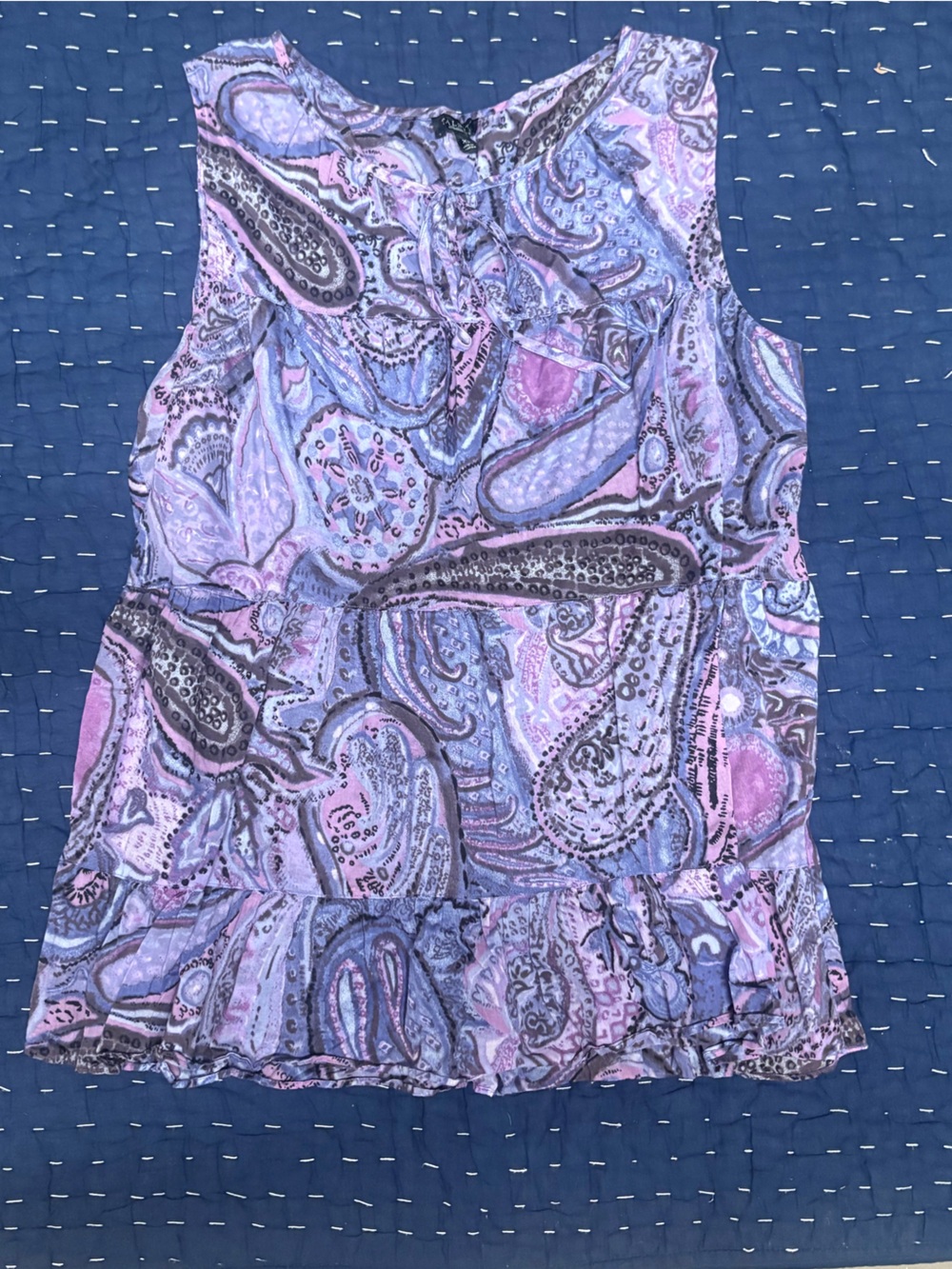 Talbots Purple and Pink Paisley Sleeveless Camisole